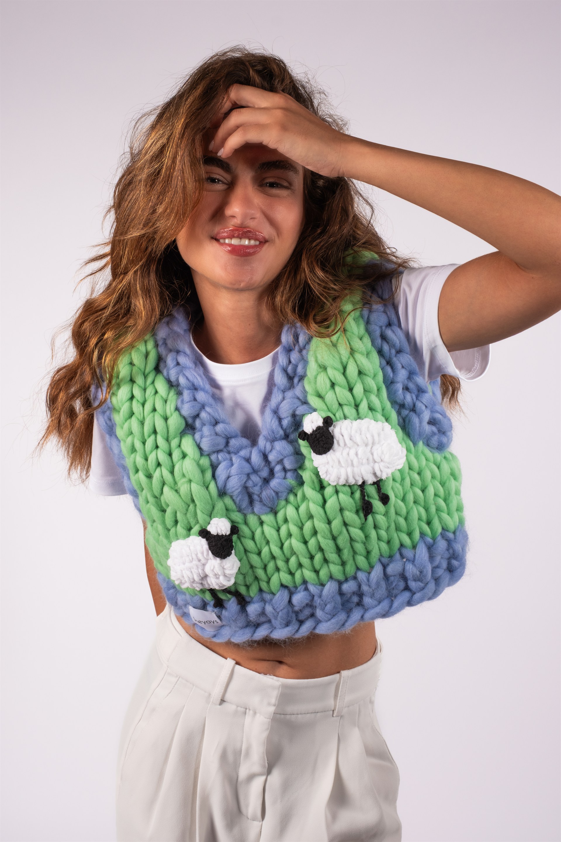 Sheep Hand-Knitted Vest | Heyays
